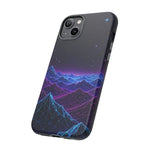Retro Neon Mountains Phone Case | Vaporwave Galaxy Landscape