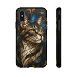 Stained Glass Cat Phone Case, Lead Line Art Cover, Gift
