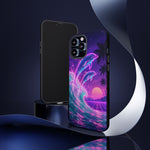Neon Dolphin Ocean Vaporwave Art Tough Phone Case