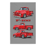1955 F100 Red Pickup Banner 34x56 Garage Man Cave Wall Decor Car Guy Gift