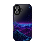 Retro Neon Mountains Phone Case | Vaporwave Galaxy Landscape