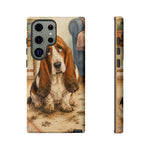 Guilty Basset Hound Phone Case, Muddy Watercolor Art Cover
