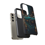 Vintage Teal 1957 Bel Air Classic Car Tough Case | Retro Rainy City Phone Cover