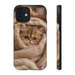 Persian Kitten Burrito Phone Case, Cozy Blanket Portrait Cover