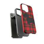 Scottish Terrier Silhouette Plaid Art Tough Phone Case