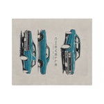 1966 Chevelle Car Illustration Velveteen Blanket | Classic Muscle Car Throw