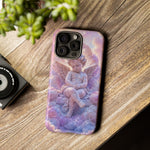 Cherub Cloud Throne Phone Case, Pastel Marble 3D Render Cover