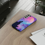 Silhouette Cat Moon Phone Case | Purple Pink Sky Vaporwave Cover