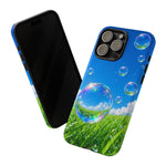 Bubbles Over Grass phone case | Tough Cover