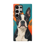 Boston Terrier Pop-Art Portrait Tough Phone Case - Teal Orange