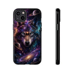 Cosmic Wolf Phone Case, Galaxy Nebula Portrait Tough Cover, Gift