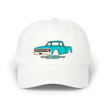 1968 Chevy C10 Dad Hat Classic Truck Cap Adjustable Strap Teal Short Bed