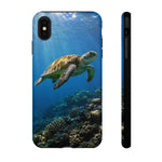 Sea Turtle Reef Phone Case, Coral Ocean Dappled Sunlight Tough Cover