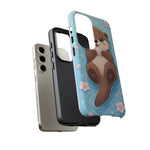 Kawaii Otter Animal Phone Case, Floating Shell Vector Cute Cover