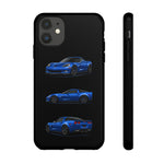 Blue C6 Z06 Phone Case, Three-View Vector Cover, Gift
