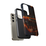 Orange Cuda Phone Case, Rainy City Night Muscle Car Tough Cover