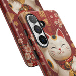Maneki Neko Lucky Cat Art Tough Phone Case