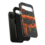 Orange Daytona Phone Case, Rainy City Night Muscle Car Tough Cover