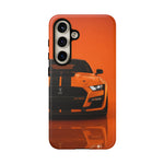 Orange Mustang Art Phone Case, GT500 American Muscle Car Tough Cover for Male