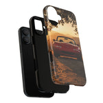 Miata Phone Case, Red JDM Roadster Golden Hour Trail Cover, Gift