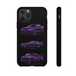 Purple R33 Skyline GTR JDM Sports Car Phone Case Tough Multi View