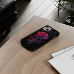 Glitch Rose Neon Phone Case Vaporwave Tough Cover