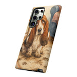 Guilty Basset Hound Phone Case, Muddy Watercolor Art Cover