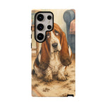 Guilty Basset Hound Phone Case, Muddy Watercolor Art Cover