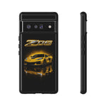 Z06 Corvette Phone Case, Yellow Neon Chrome Studio Cover