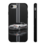 R32 Skyline Phone Case, White 91 JDM Sports Car Stripe Studio Cover