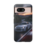 Skyline GT-R R34 White Nurburgring Speed Art Tough Phone Case