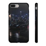 Black C7 City Skyline Rooftop Sports Car Tough Phone Case