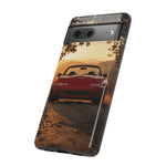 Miata Phone Case, Red JDM Roadster Golden Hour Trail Cover, Gift