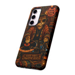 DJ Cat Phone Case, Glowing Turntables Folk Art Cover