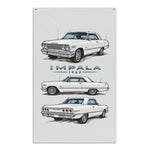 1963 Impala White Hardtop Banner 34x56 Garage Man Cave Wall Decor Gift