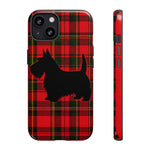 Scottish Terrier Silhouette Plaid Art Tough Phone Case