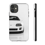 White MK4 Supra Phone Case, Retro 90s JDM Tough Cover for Car Enthusiasts