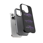 Cuda Phone Case Purple, Three-View Vector Tough Cover, Gift