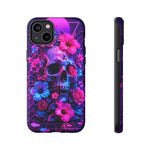Synthwave Skull Neon Floral Vaporwave Art Tough Phone Case