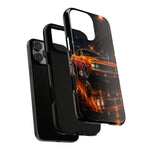 Orange Cuda Phone Case, Rainy City Night Muscle Car Tough Cover