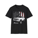 K5 Blazer Shirt | Classic Square Body 4x4 SUV Patriotic American Flag Retro Truck Graphic T-Shirt
