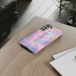 Pastel Aura Phone Case, Swirling Silhouette 3D Cover, Gift