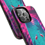 Neon Flamingo Pool Vaporwave Art Tough Phone Case