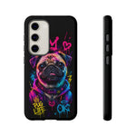 Pug Neon Graffiti Portrait Tough Phone Case - Dripping Paint