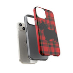 Scottish Terrier Silhouette Plaid Art Tough Phone Case