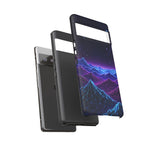 Retro Neon Mountains Phone Case | Vaporwave Galaxy Landscape