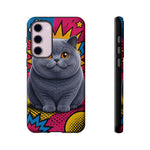 British Shorthair Round Pop Art Tough Phone Case