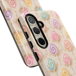 Pastel Swirl Lollipops Tough Case | Candy Pattern Phone Cover