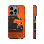 Orange Mustang Art Phone Case, GT500 American Muscle Car Tough Cover for Male