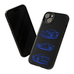 C6 ZR1 Line Art Phone Case, Blue Three-View Cover
